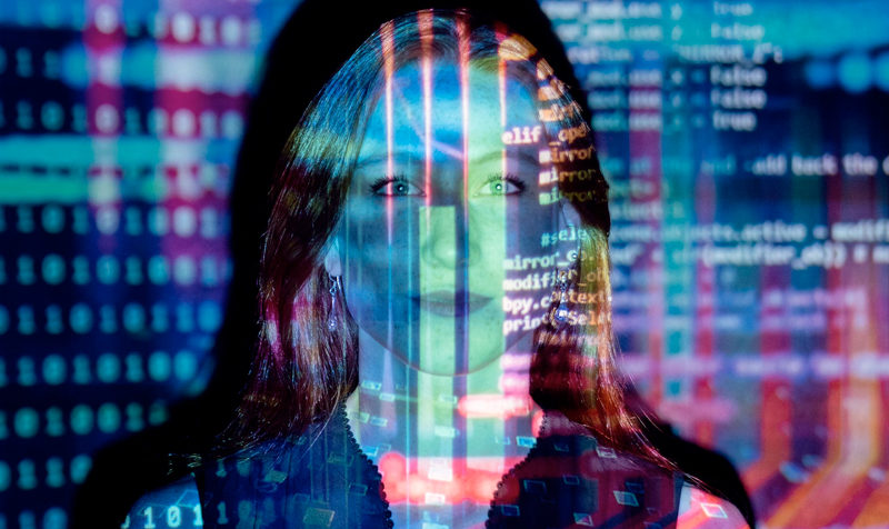 woman with data